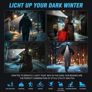 Stylish Wireless Music Beanie Hat - Unisex LED Light Headset Hat