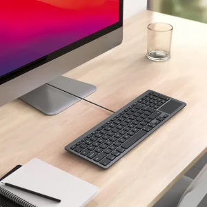 2-in-1 Ultra Slim Wired Keyboard For Mac OS
